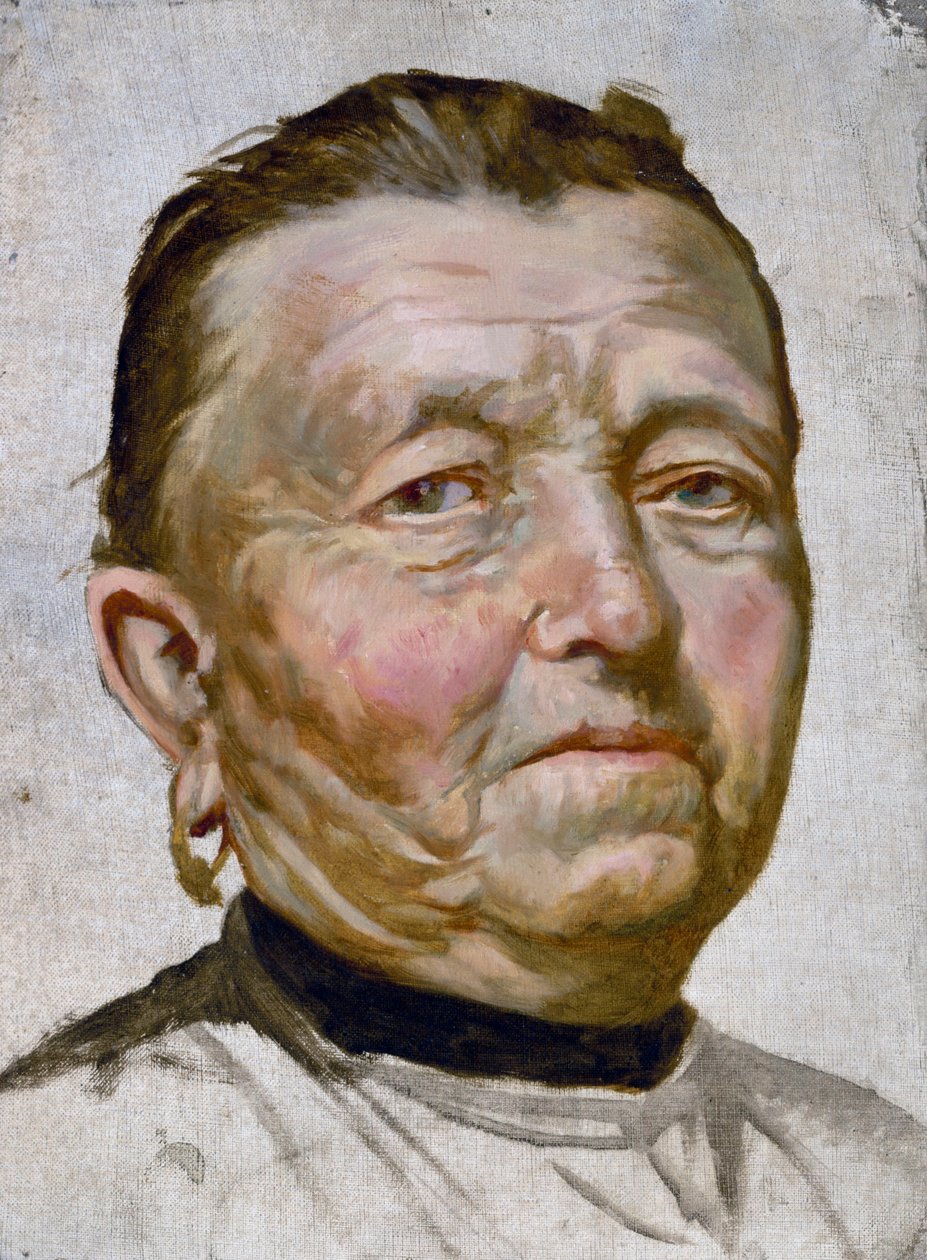 Kvinneansikt (olje på lerret) av Anacleto Laretto