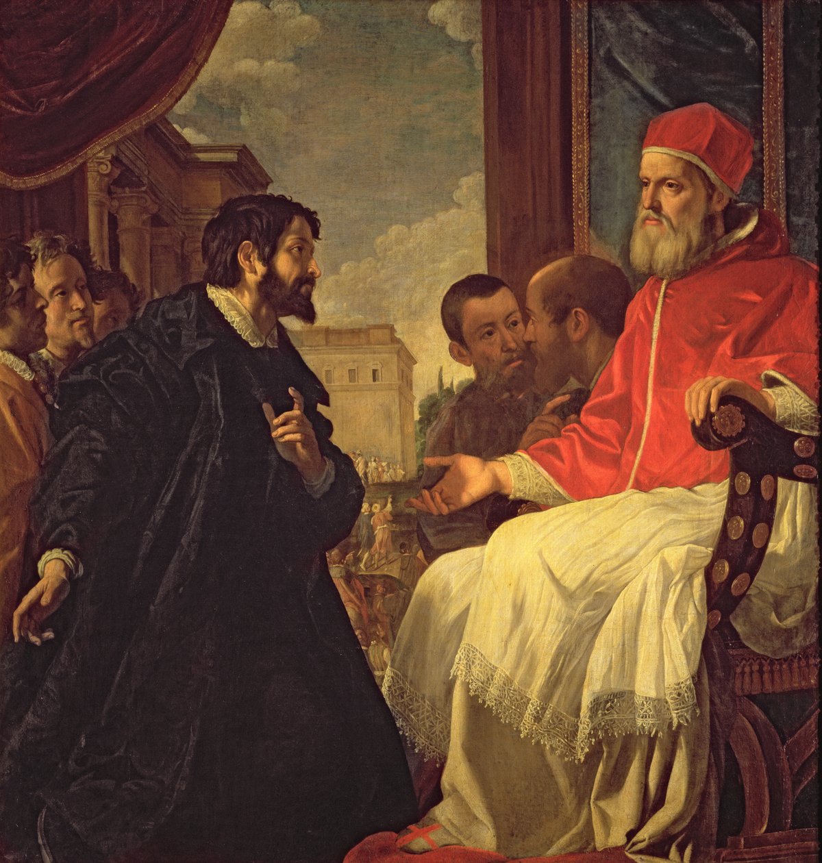 Michelangelo og pave Julius II av Anastasio Fontebuoni