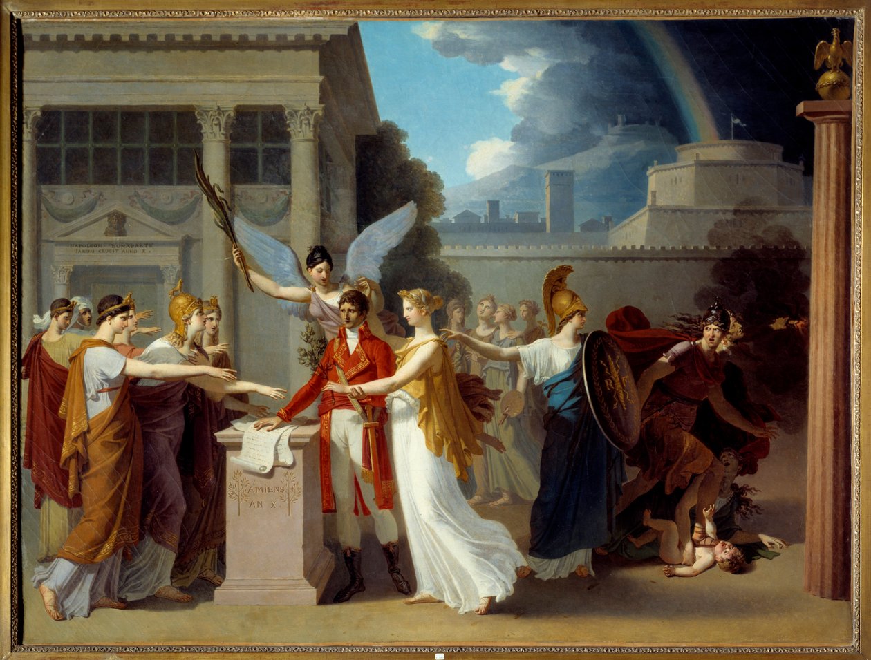 The Peace of Amiens, 25. mars 1802 (olje på lerret) av Anatole Devosge