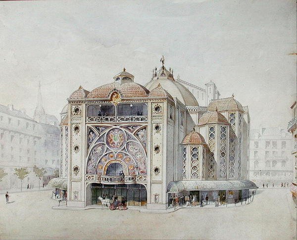 Design for et ideelt teater (akvarell på papir) av Anatole de Baudot