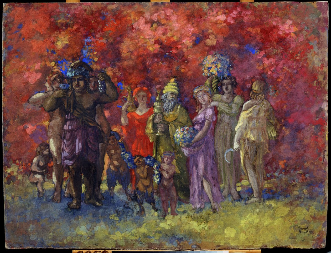 Høst. Allegori (Høst. Allegori). Maleri av Anatoly Afanasyevich Arapov (1876-1949). Olje på lerret, 75 x 99 cm av Anatoli Afanasyevich Arapov
