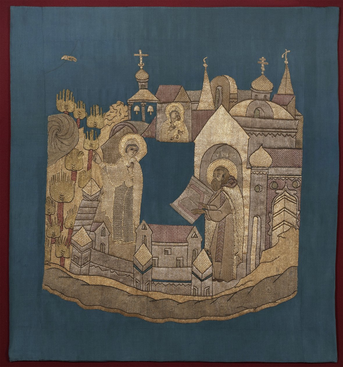 Guds mors opptreden for den hellige Cyril av Belozersk i Simonov-klosteret Podea, 16201635 av Ancient Russian Art