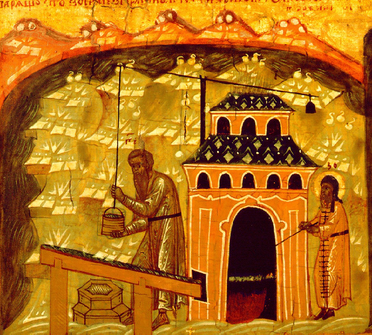 Saltproduksjon i Solovetsky Transfiguration Monastery på Solovetsky-øyene, 1600-tallet av Ancient Russian Art