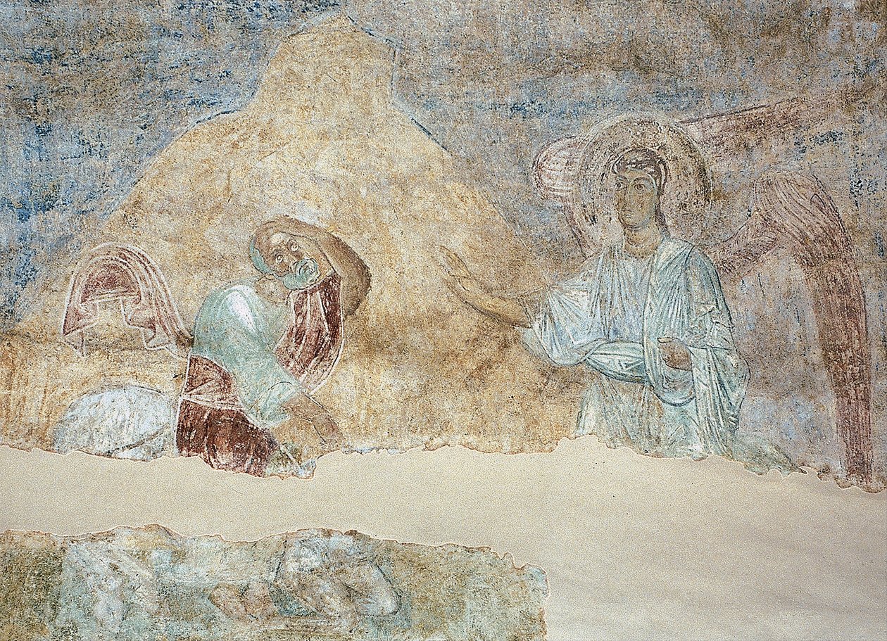 Bileam og engelen av Ancient Russian frescos