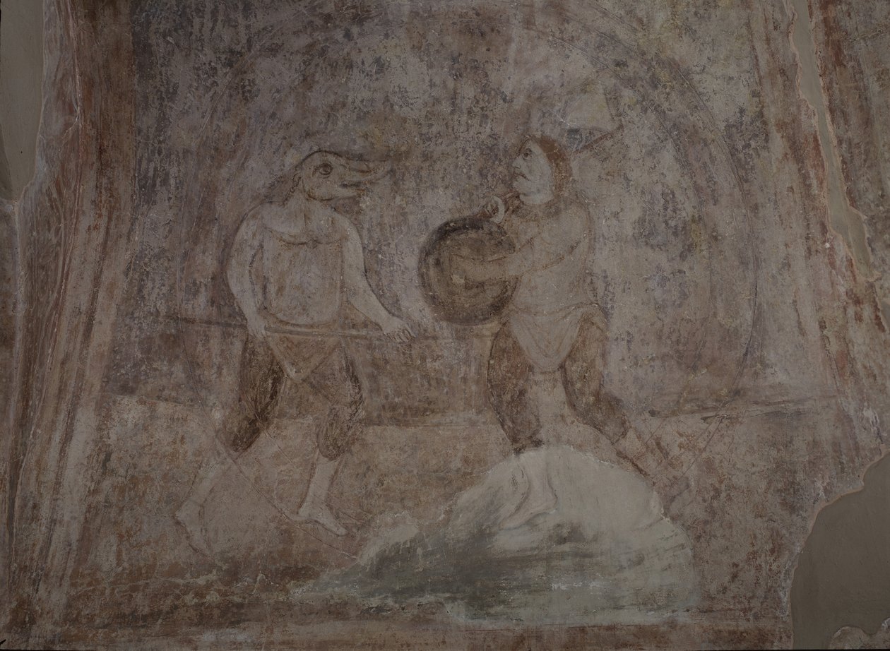 Kampscene i Hippodrom, 1000-tallet av Ancient Russian frescos