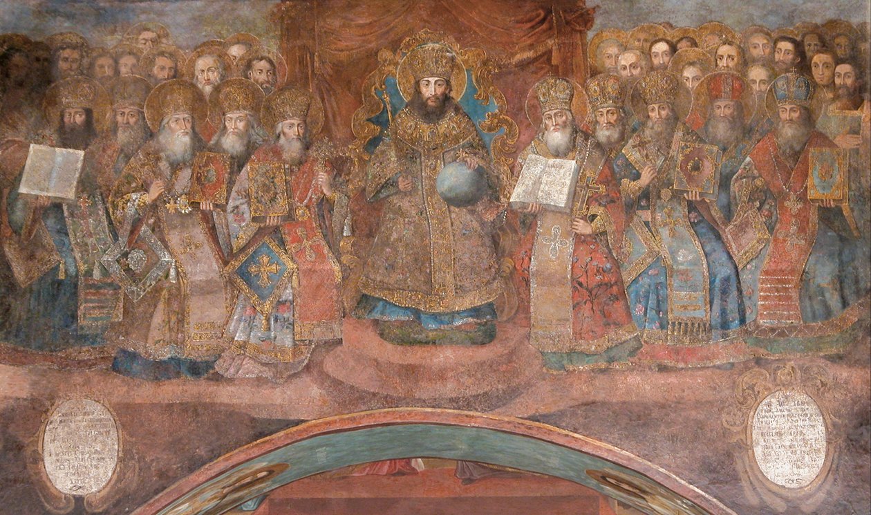 Første konsil i Nikea av Ancient Russian frescos