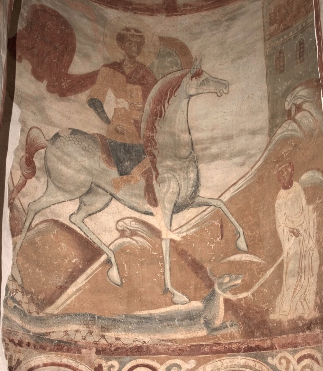 Saint George and the Dragon, 1100-tallet av Ancient Russian frescos
