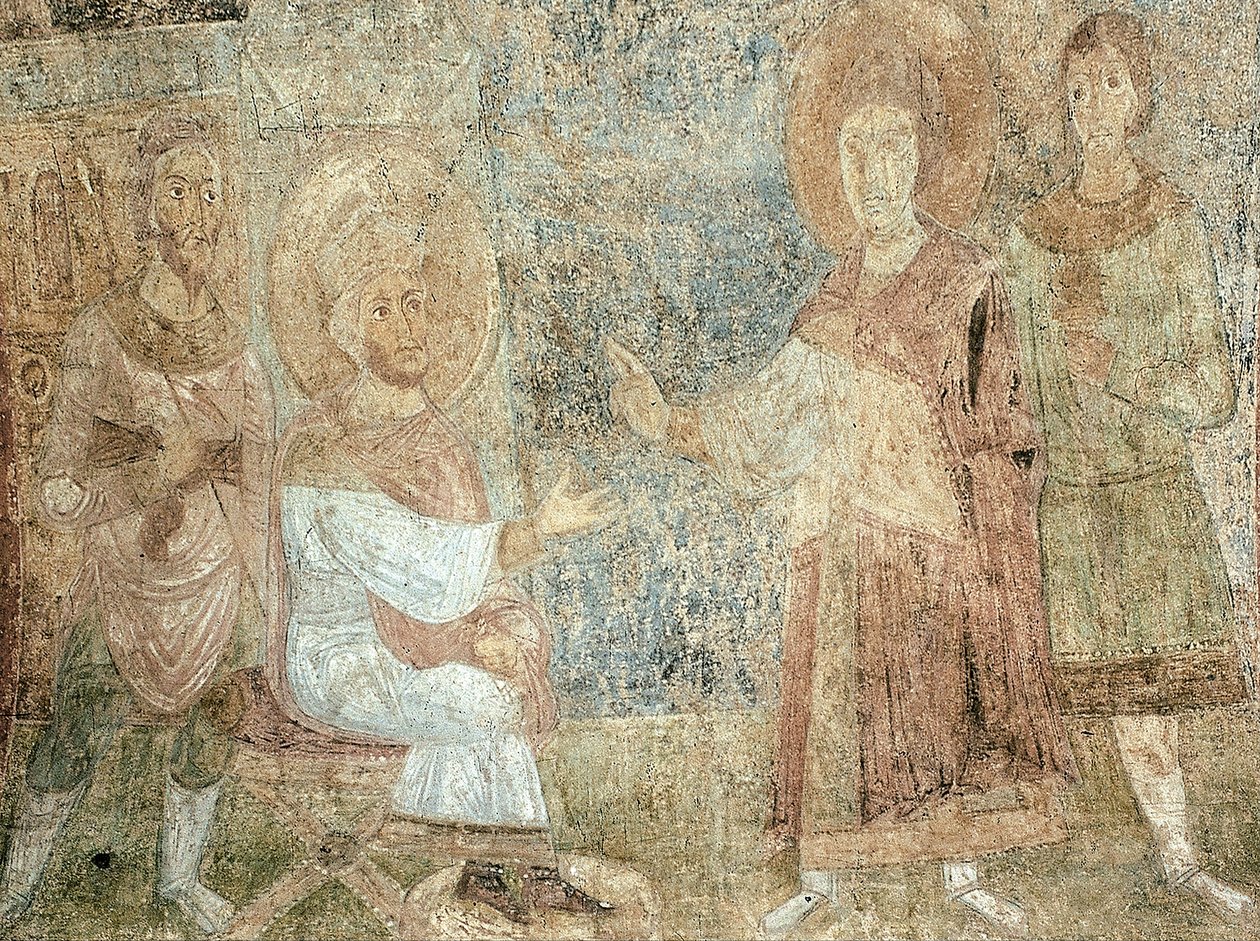 Saint George før keiser Diokletian av Ancient Russian frescos