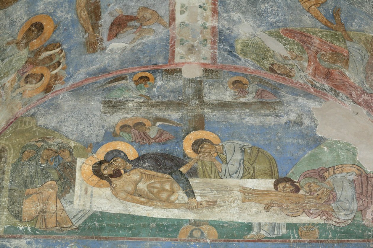 Kristi gravlegging, 1100-tallet av Ancient Russian frescos