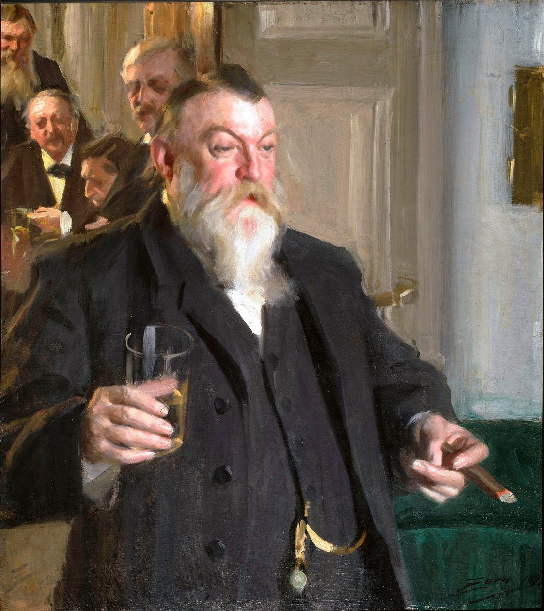 En skål i Idun Society av Anders Leonard Zorn