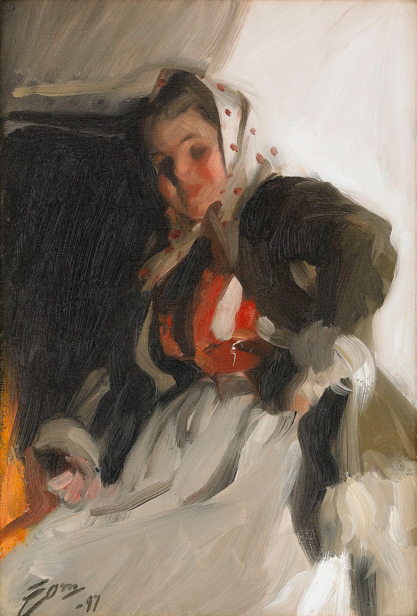 Ved peisen av Anders Leonard Zorn