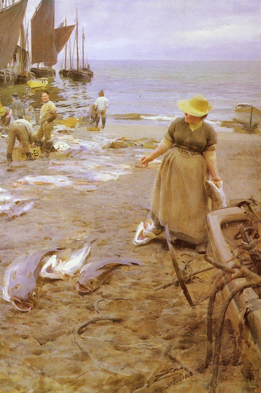 Fiskemarkedet i St. Ives av Anders Leonard Zorn