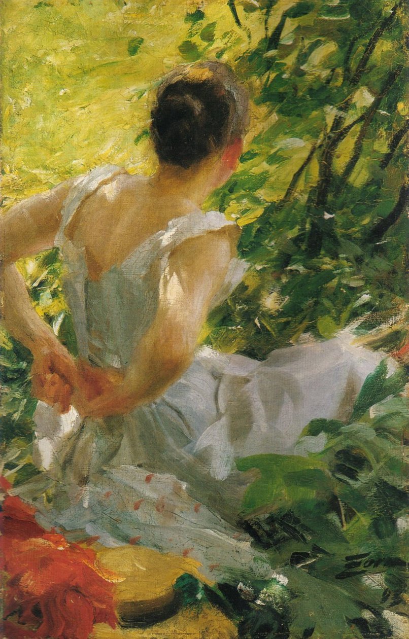 Kvinne som kler seg av Anders Leonard Zorn