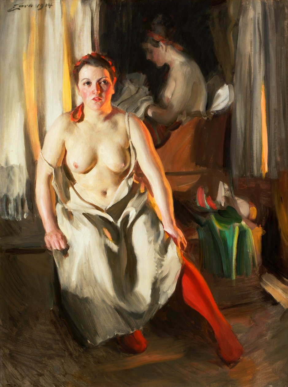 Rød sokk av Anders Leonard Zorn
