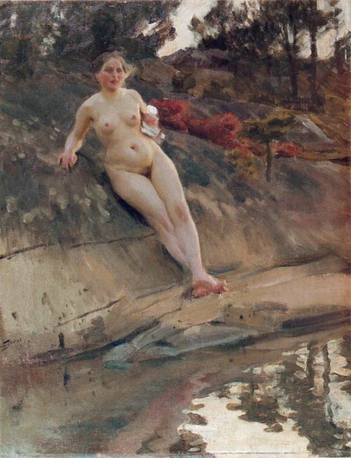 Solende jente av Anders Leonard Zorn
