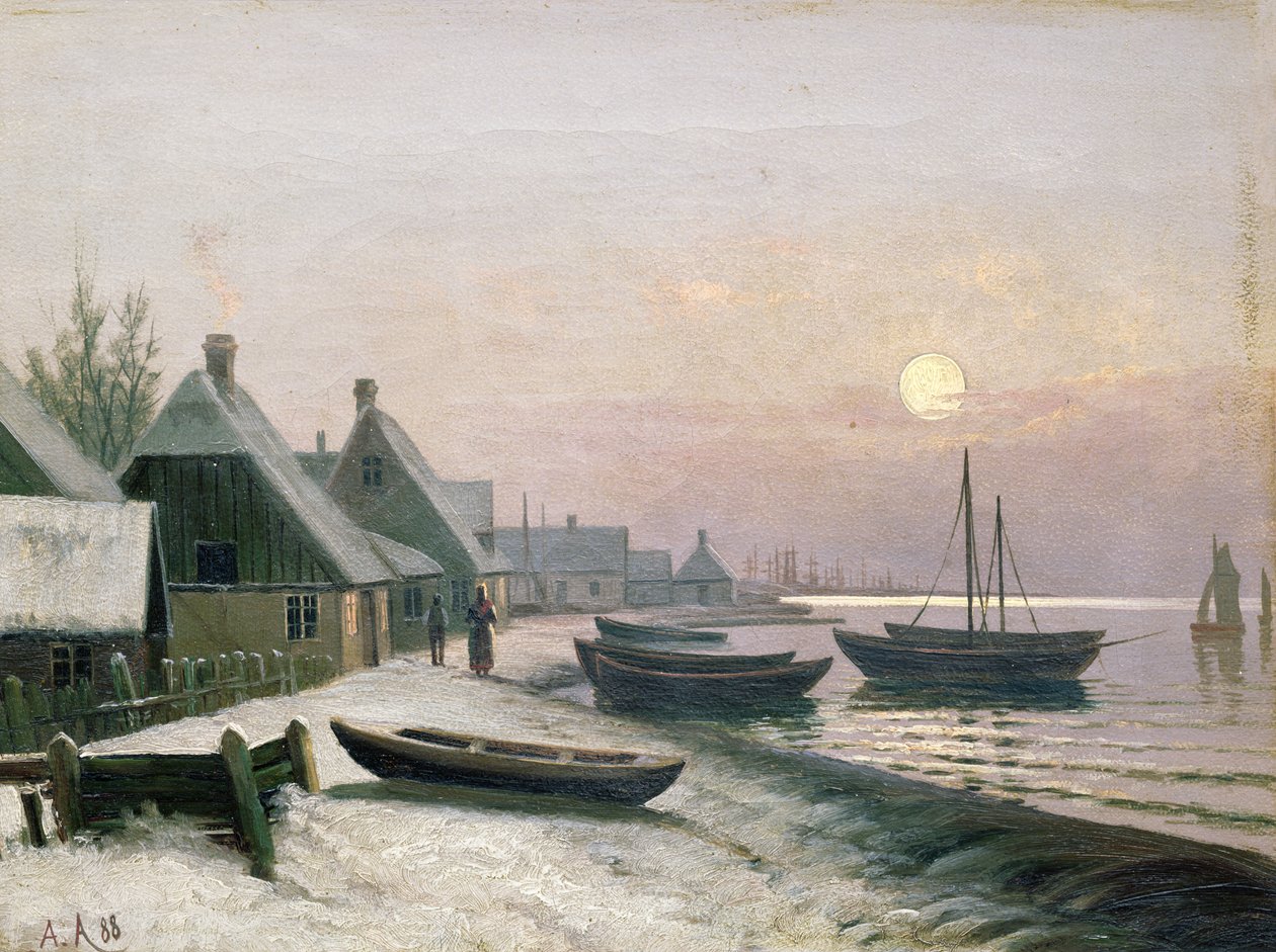 Fiskebåter i vintersollyset av Anders Andersen Lundby