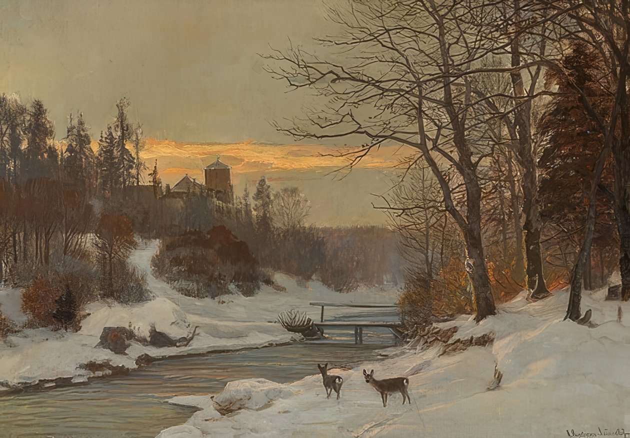 Vintert bekkelandskap av Anders Andersen Lundby
