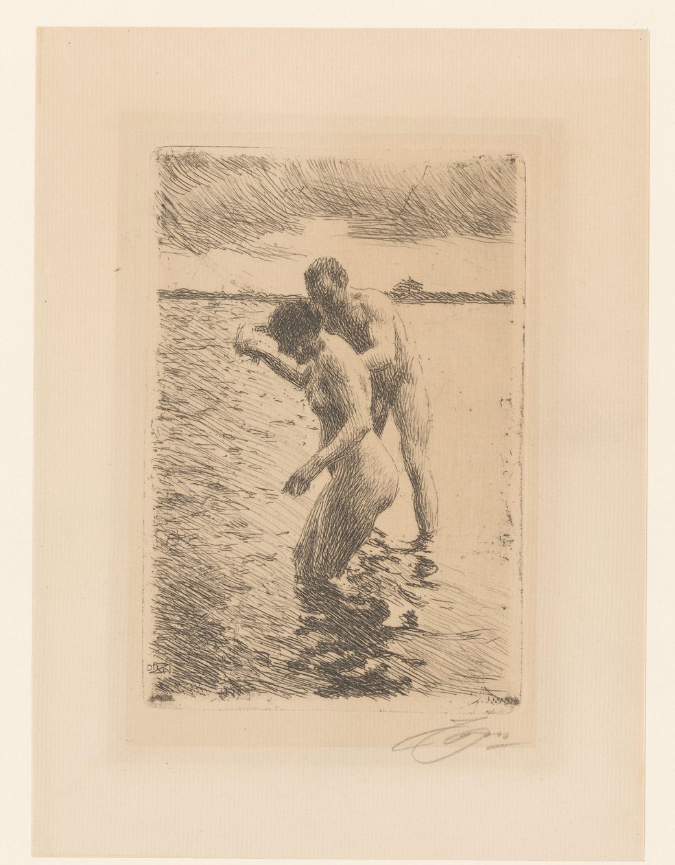 Varehuset Pilot - Masse av Anders Leonard Zorn (signed by artist)