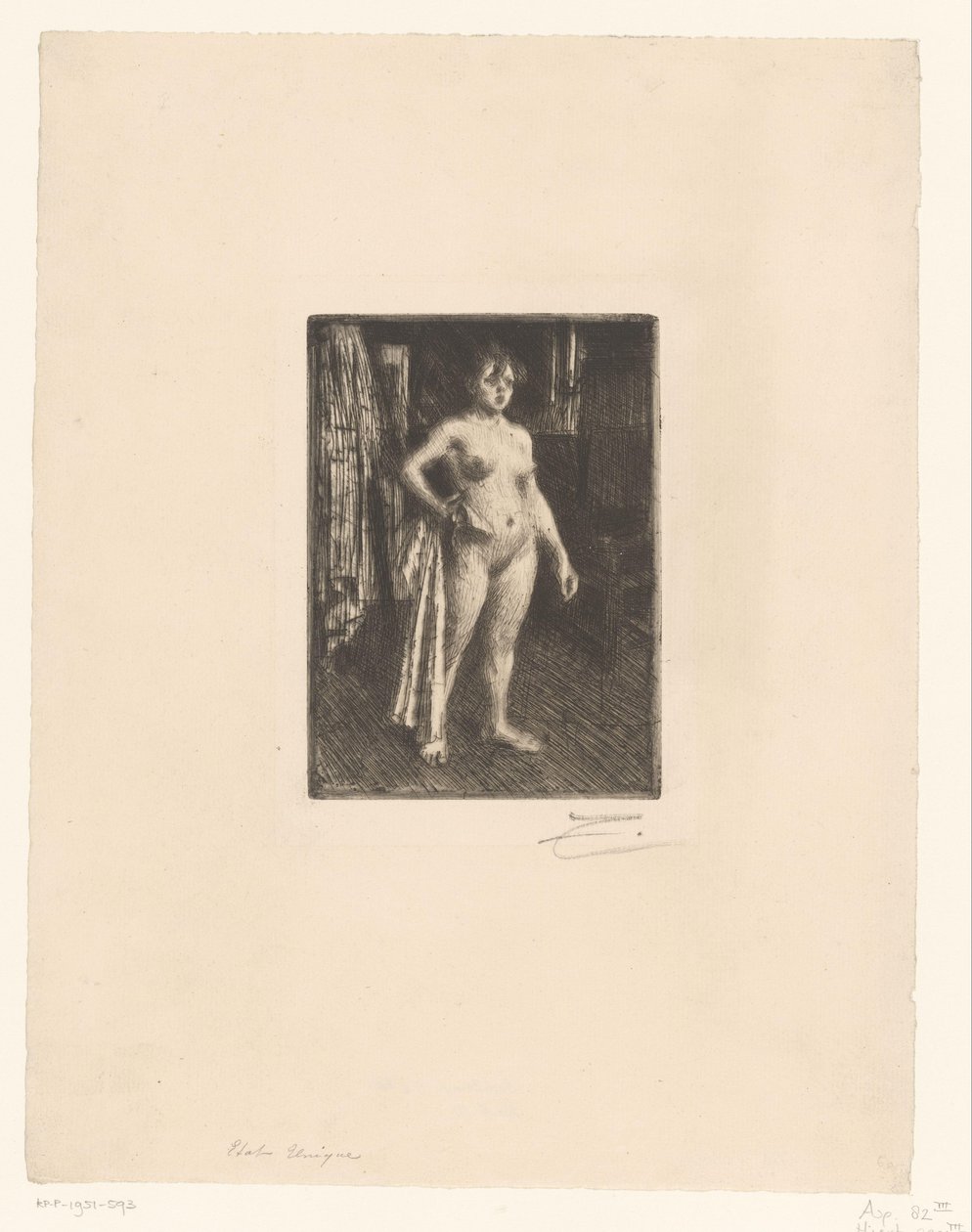 Venus av Villette av Anders Leonard Zorn (signed by artist)