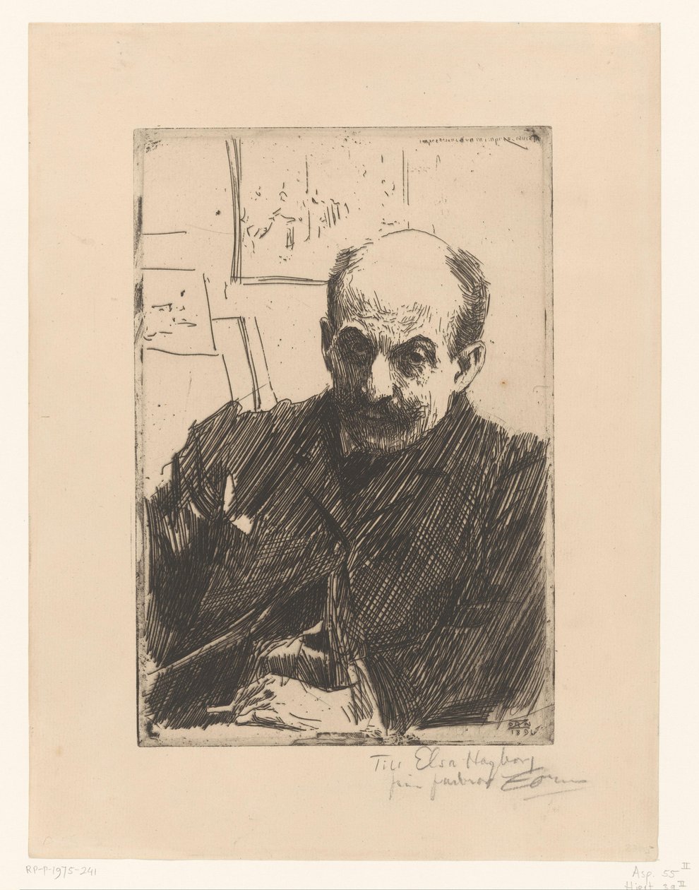 Portrett av Max Liebermann av Anders Leonard Zorn (signed by artist)