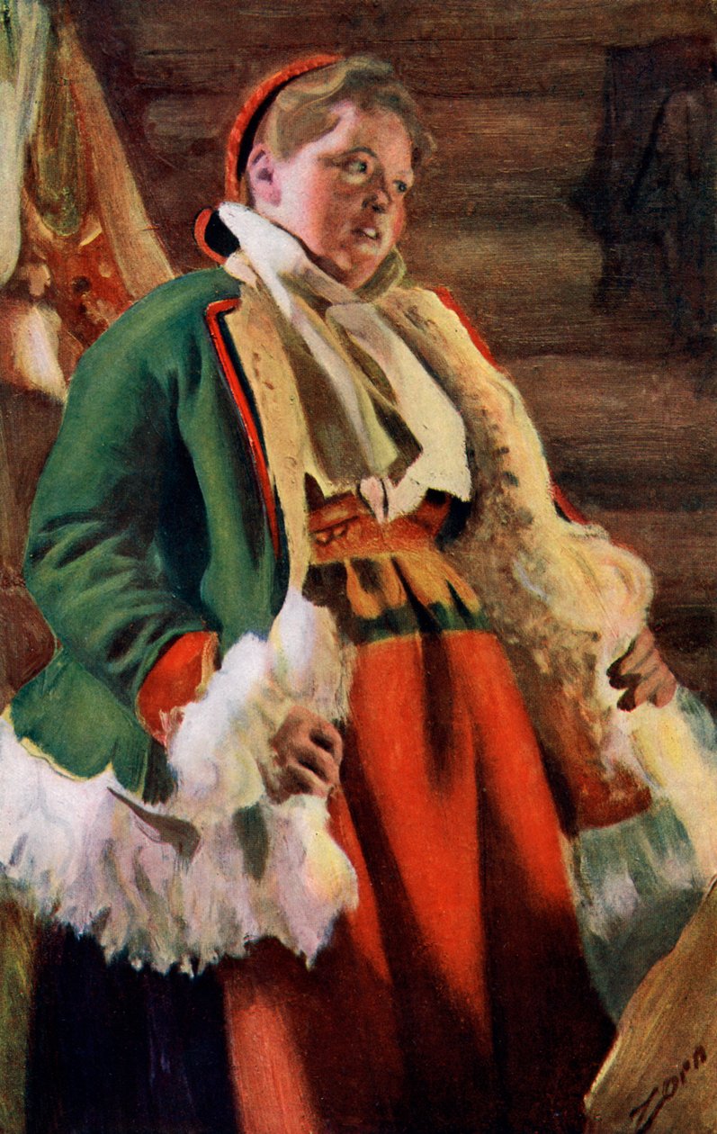 Braskkulla, en bondepike fra Moro, 1911-1912 av Anders Leonard Zorn