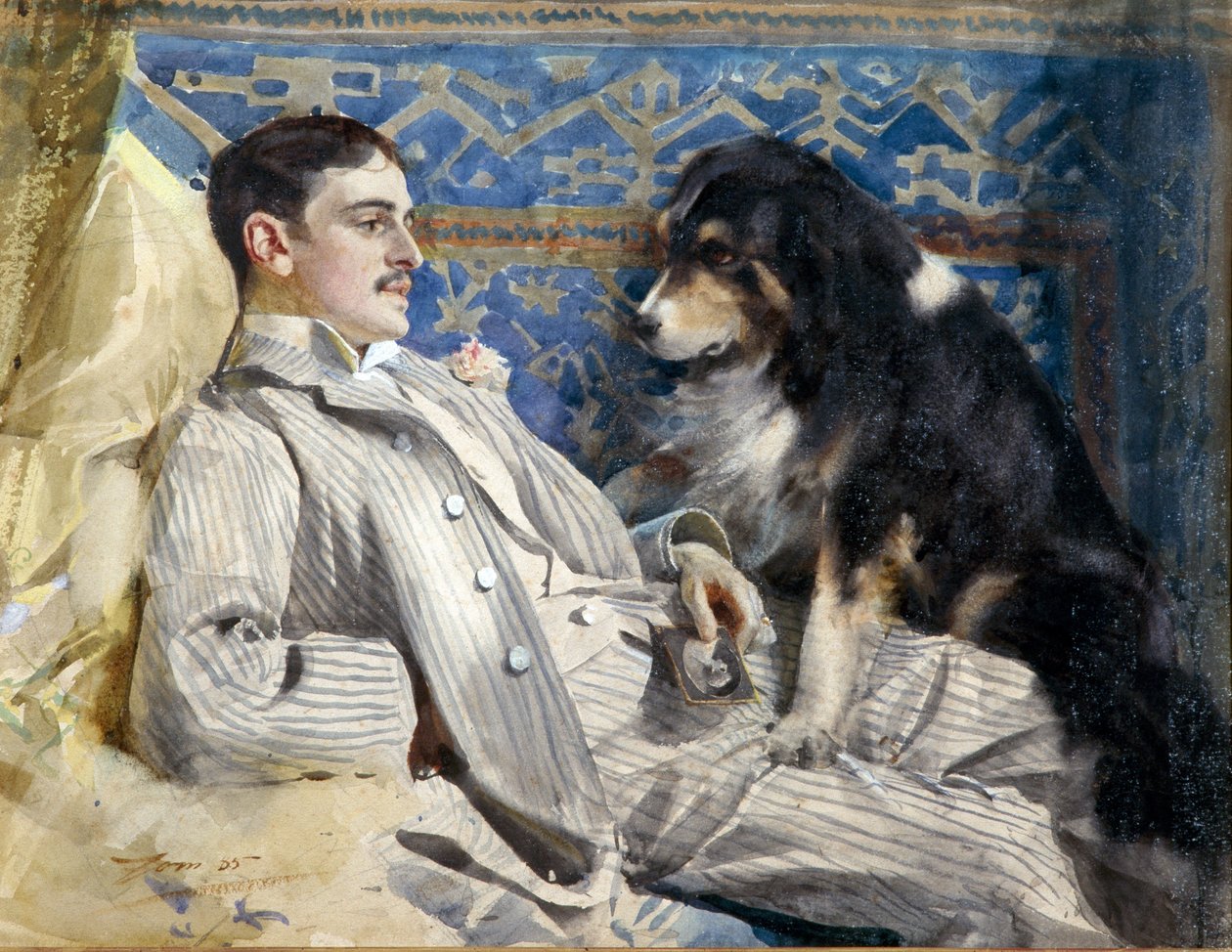 Clarence Barker (død 1896 - amerikansk pianist og komponist) - av Zorn, Anders Leonard (1860-1920). Akvarell på papir, størrelse: 35x46 av Anders Leonard Zorn