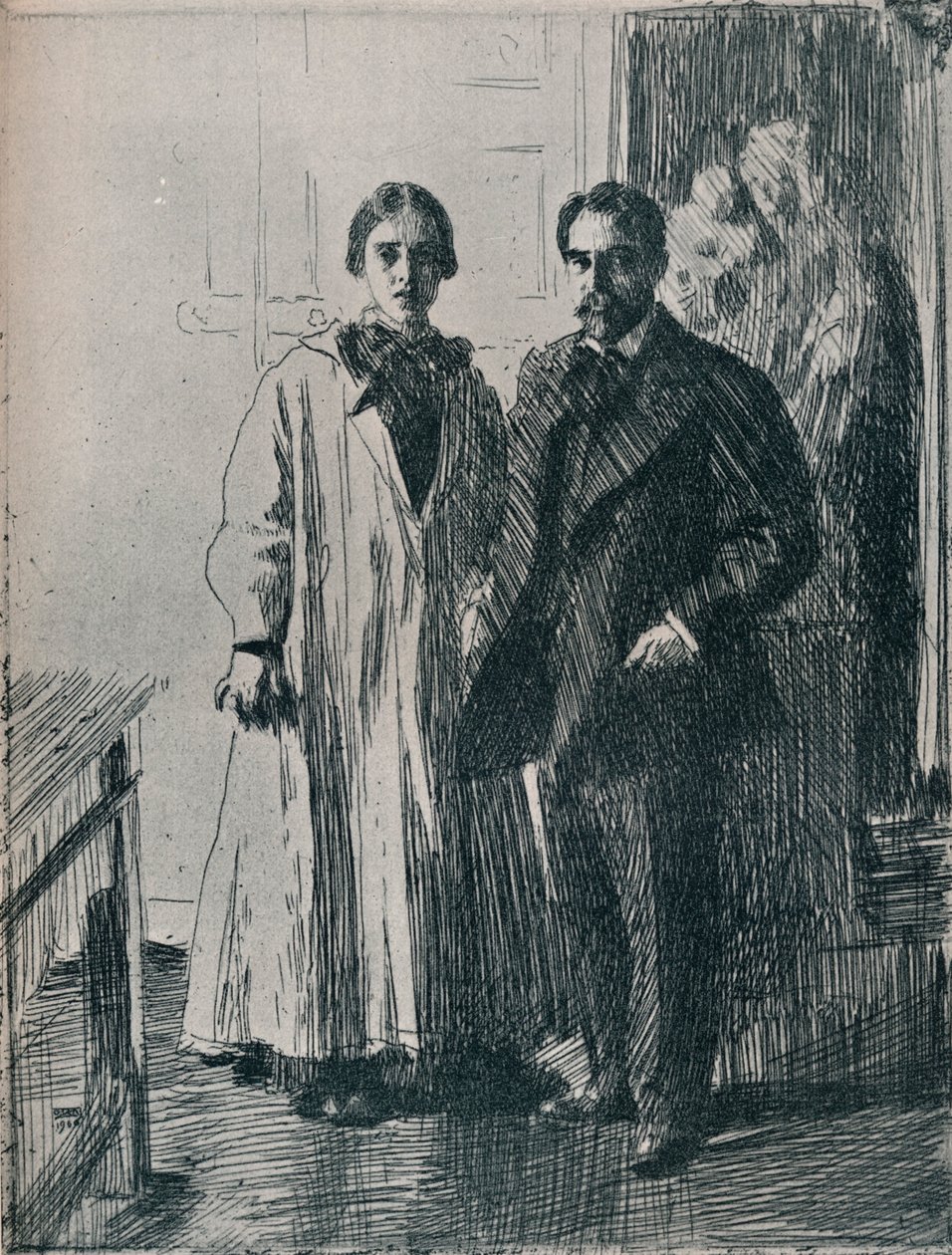 Herr og fru Atherton Curtis fra etsningen av Anders Zorn, c1880-1906, 1906 av Anders Leonard Zorn