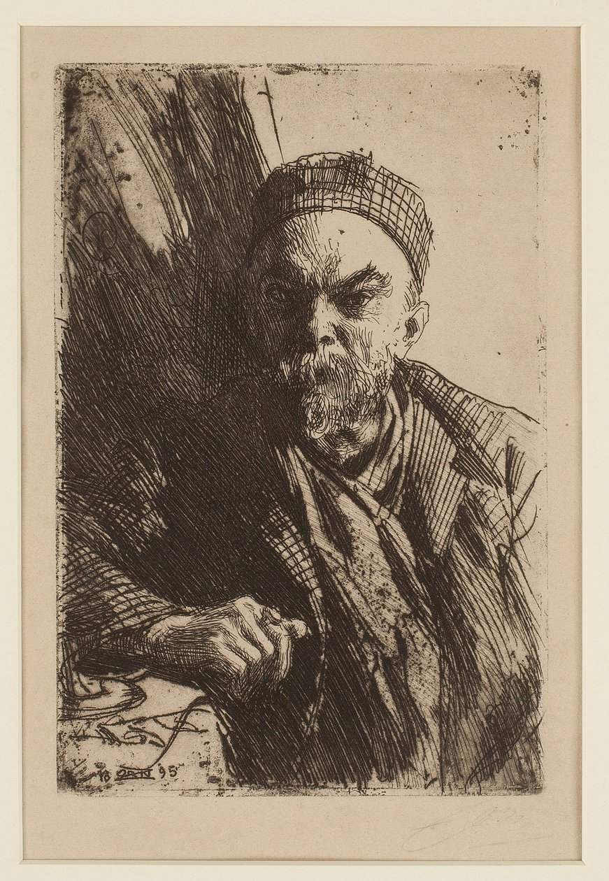 Portrett av poeten Paul Verlaine (1844-1896) - Zorn, Anders Leonard (1860-1920) - 1895 - Etsning - 23,7x16 - Privat samling av Anders Leonard Zorn
