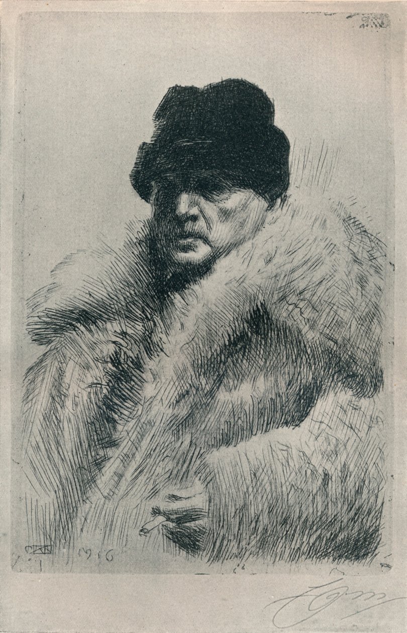 Selvportrett, 1916 av Anders Leonard Zorn