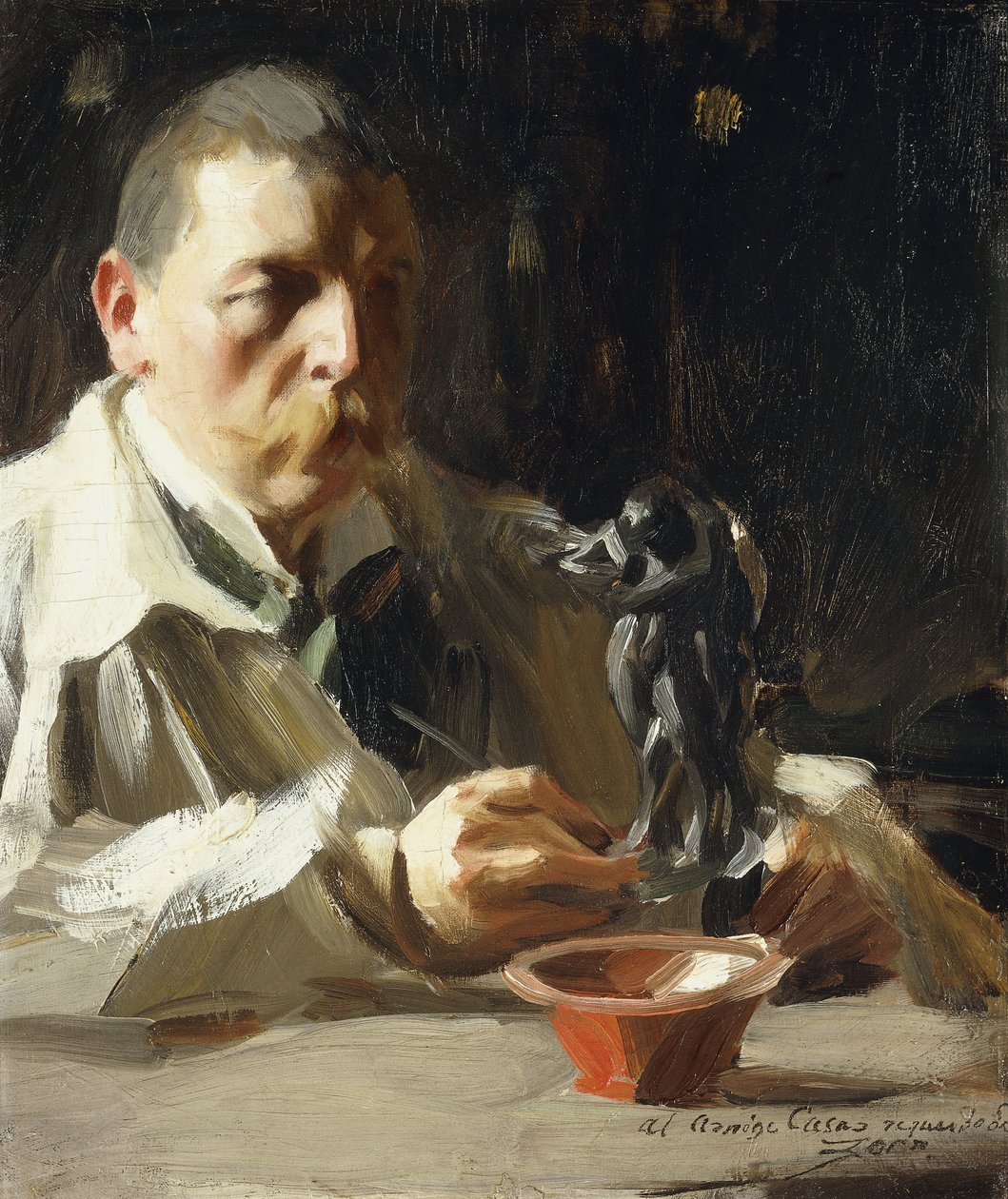 Selvportrett med faun og nymfe, 1895 av Anders Leonard Zorn