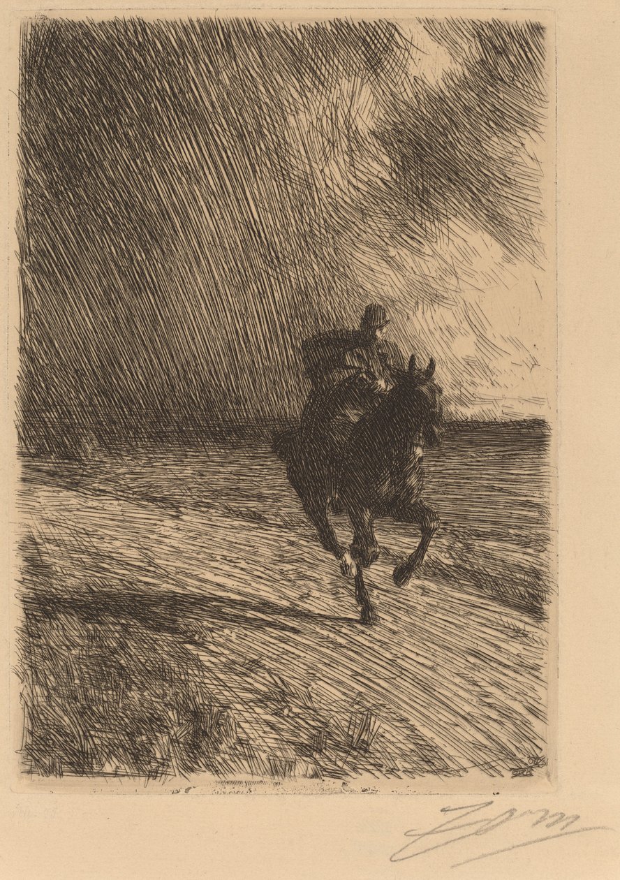 Storm, 1891. av Anders Leonard Zorn