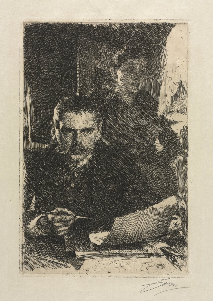 Kunstneren og hans kone, 1890. av Anders Leonard Zorn