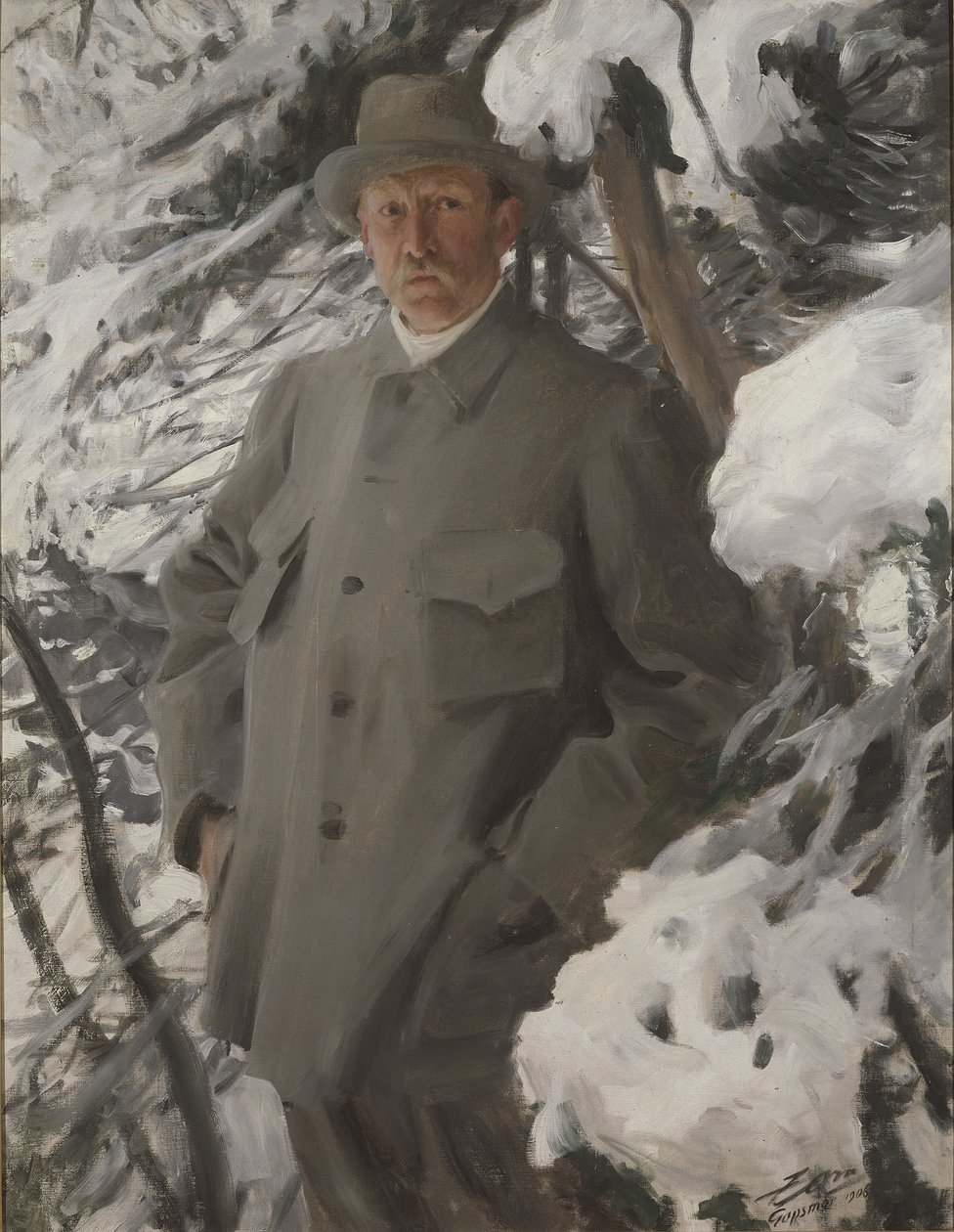 Maleren Bruno Liljefors, 1906 av Anders Leonard Zorn