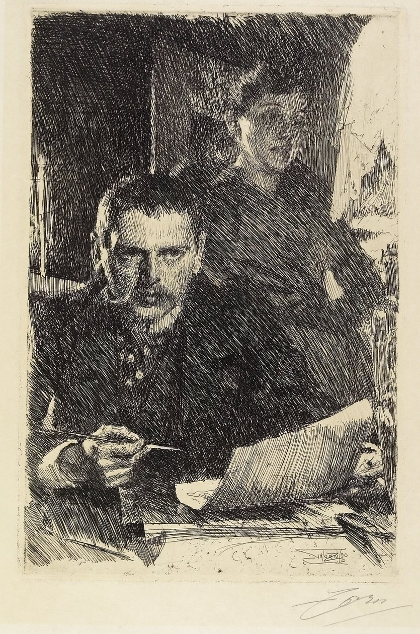 Zorn og hans kone, 1890 av Anders Leonard Zorn