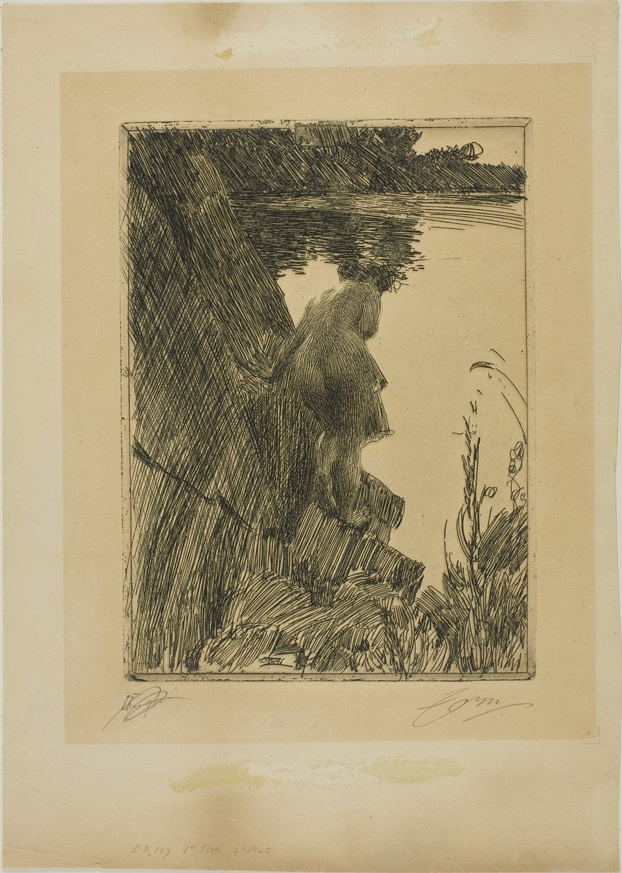 Badende (kveld) II av Anders Leonard Zorn