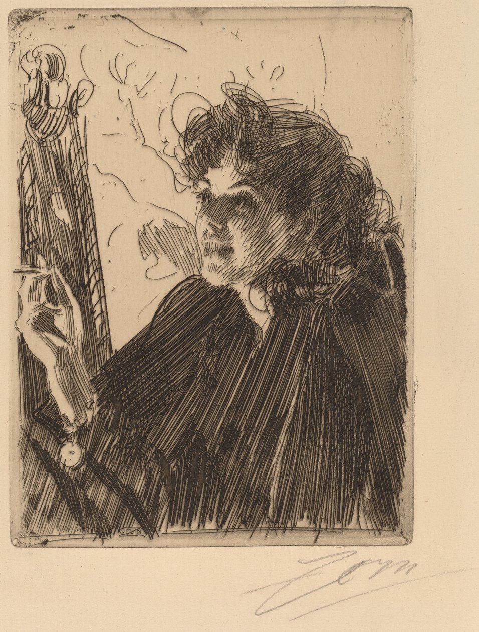Jente med sigarett av Anders Leonard Zorn