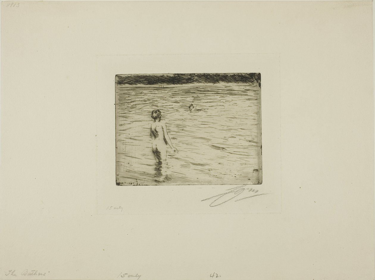 Mor bader av Anders Leonard Zorn