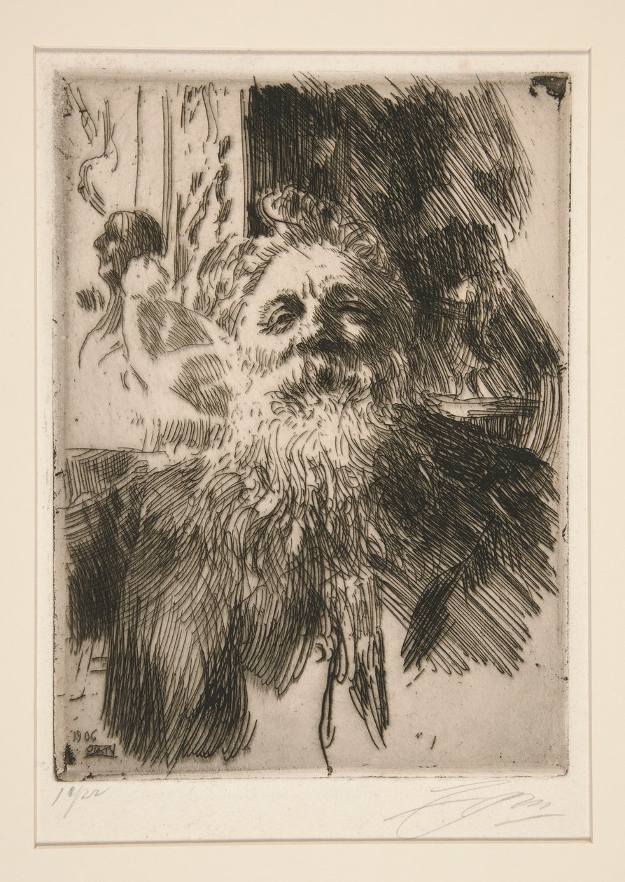 Portrett av A. Rodin av Anders Leonard Zorn
