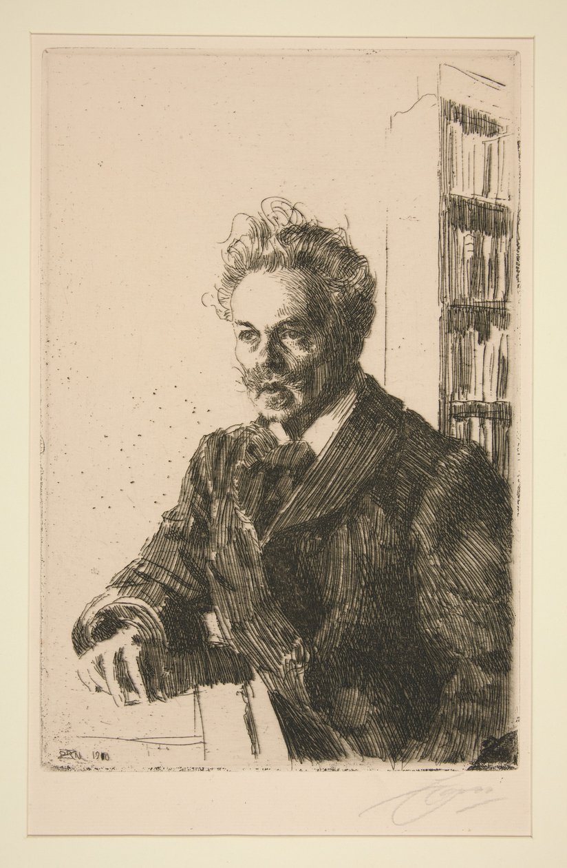 Portrett av A. Strindberg av Anders Zorn