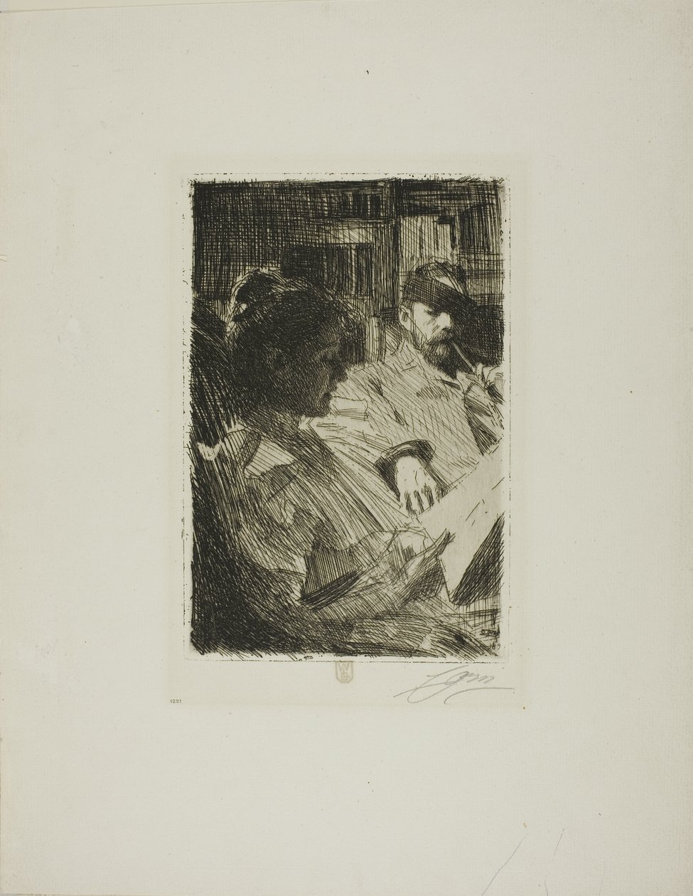 Reading (Mr. og Mrs. Ch. Deering) av Anders Leonard Zorn