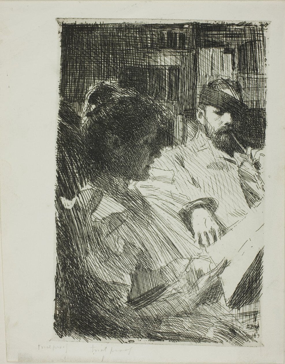 Reading (Mr. og Mrs. Ch. Deering) av Anders Leonard Zorn