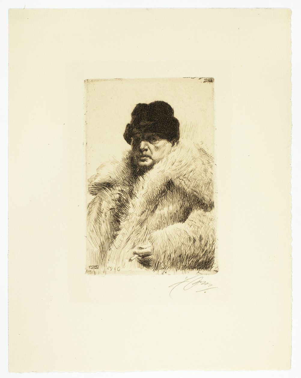 Selvportrett 1916 av Anders Leonard Zorn