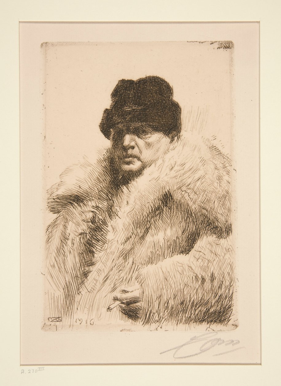 Selvportrett 1916 av Anders Leonard Zorn