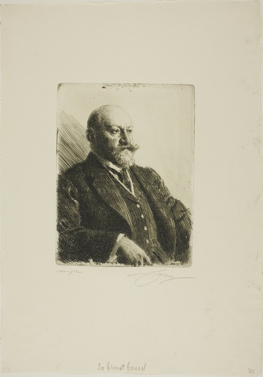 Sir Ernest Cassel av Anders Leonard Zorn