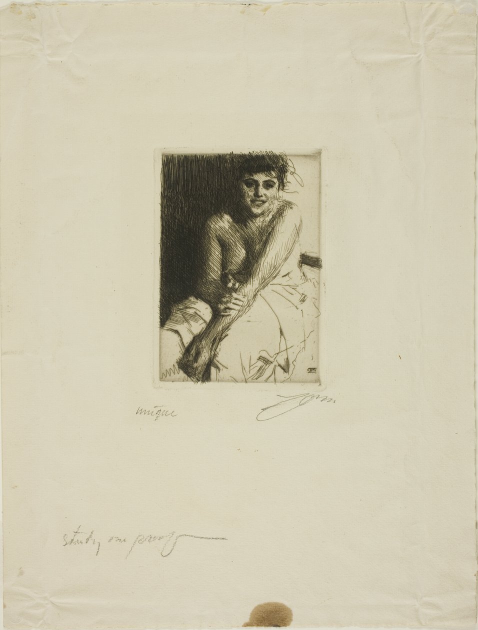 Sittende modell av Anders Leonard Zorn