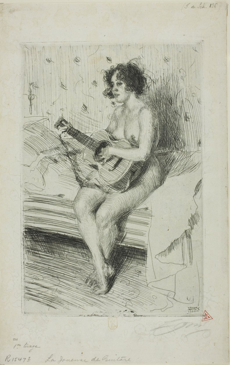 Gitarspilleren av Anders Leonard Zorn