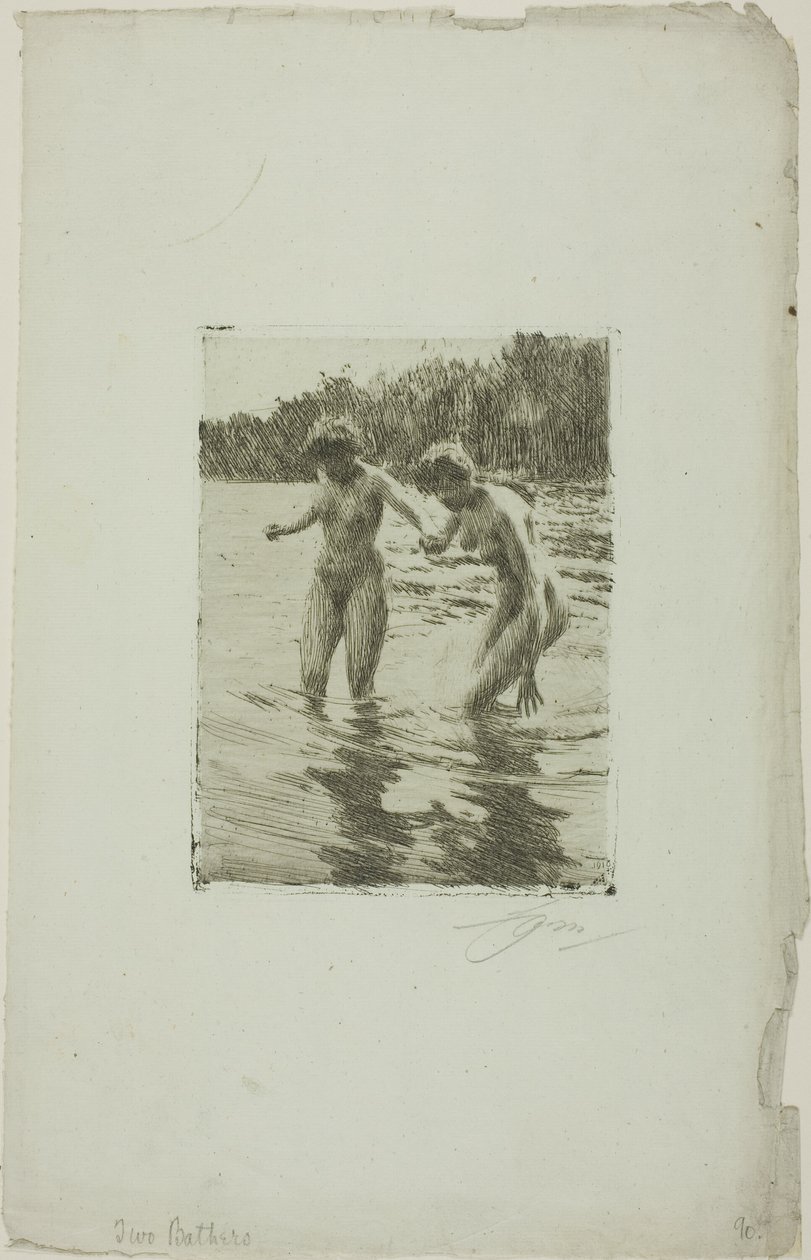 To badende av Anders Leonard Zorn