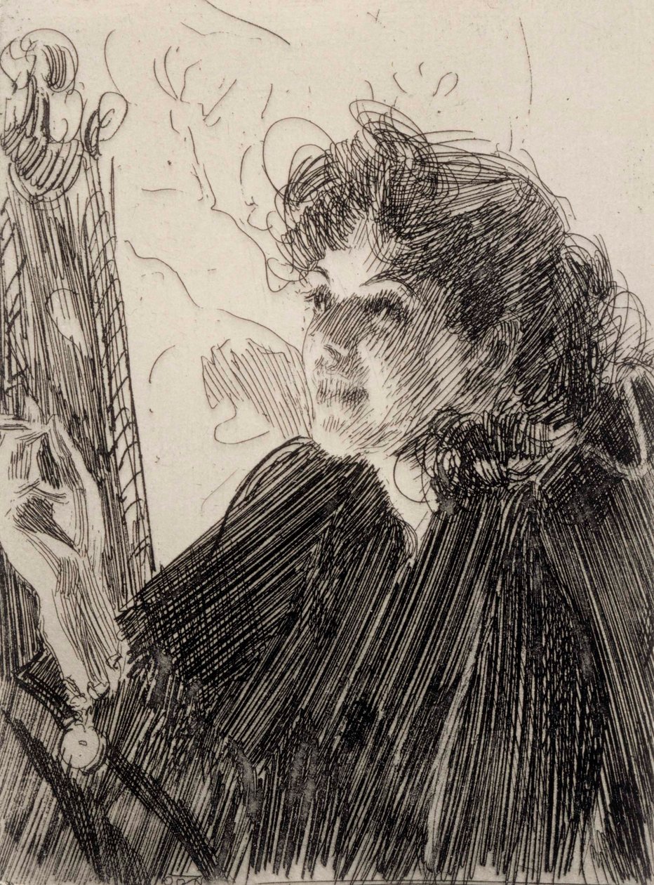 Kvinne som røyker av Anders Zorn