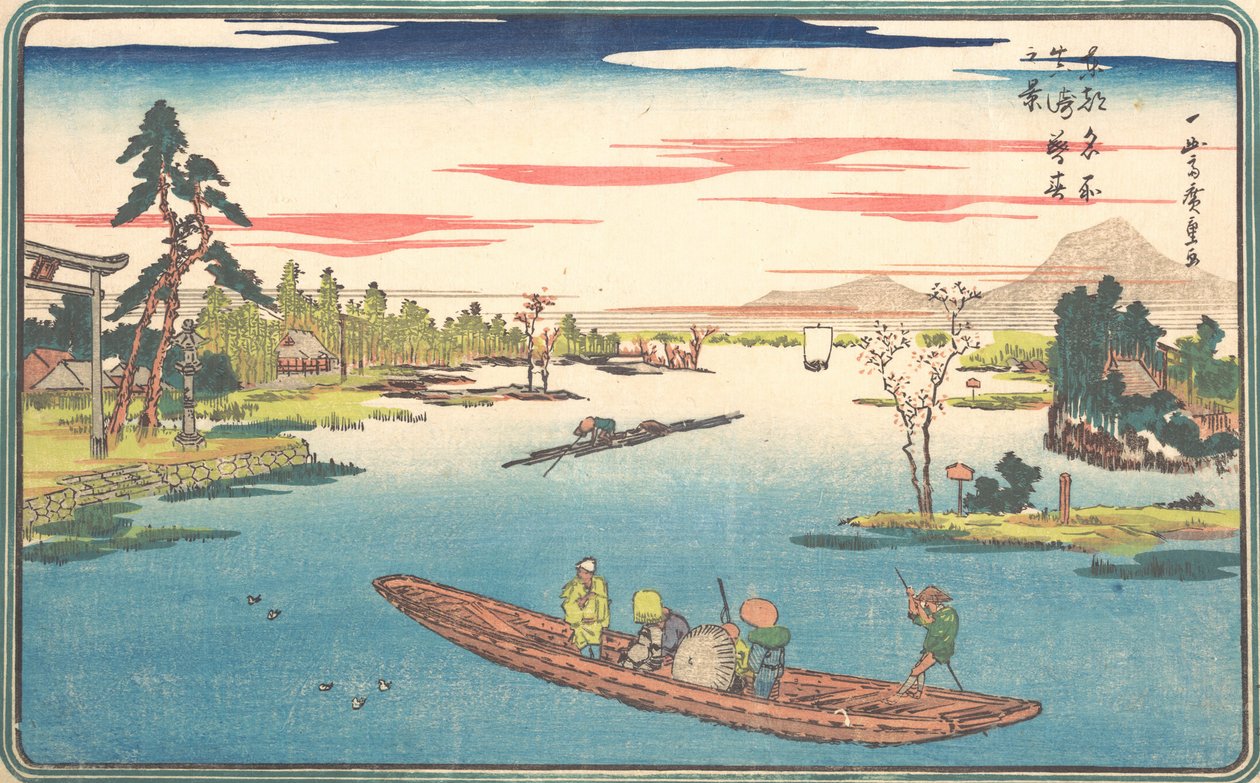 En utsikt over sen vår ved Masaki, 1831., 1831. av Ando Hiroshige