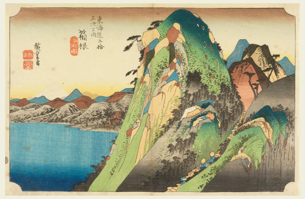 Hakone hår, medlem av femtitre S tachi lyd s av te urbanitet lavere d av Ando Hiroshige